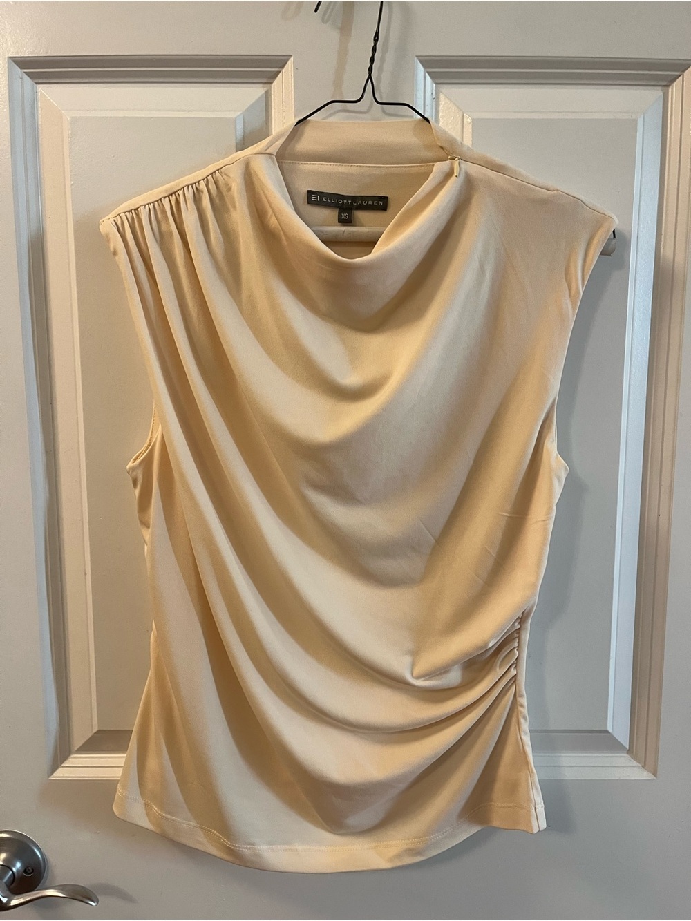 Elliott Lauren Cream Draped Cowl-Neck Sleeveless Camisole NEVER been more worn.